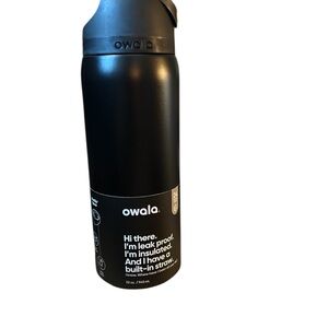 Owala Black Insulated Water Bottle with Straw